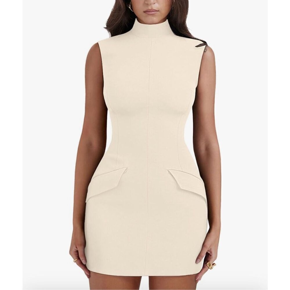 NEW Vintage Sleeveless Peplum Bodycon Pencil Midi Dress L 12/14
